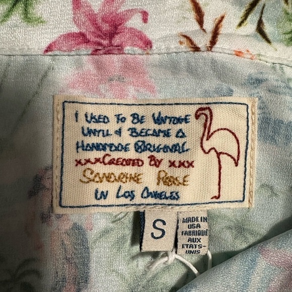 Sandrino Rose x Free People Hawaiian Pearl Snap Hula Girl Top, Size Small (v) - Picture 5 of 8